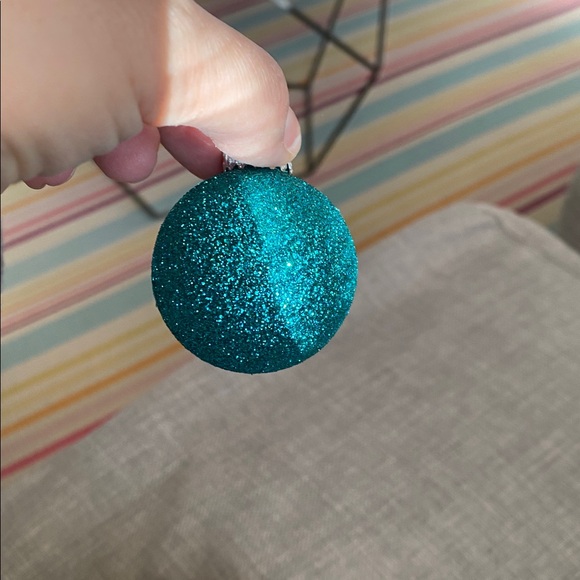 Teal Glass Ornament Set - 9 Pieces - Picture 2 of 3